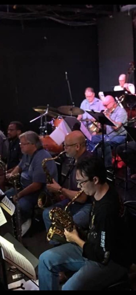 Tate playing with New Vintage Big Band at the Westport Coffeehouse Theatre